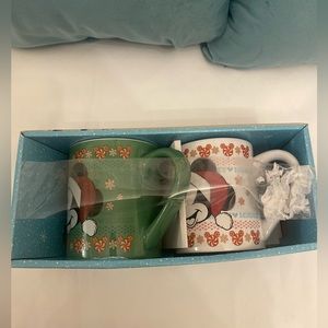 Disney Set of Two Mickey Mouse Love Minnie Ceramic Mugs 14oz each